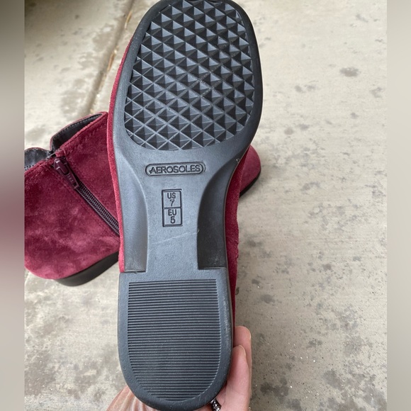 Aerosoles burgundy, suede boots practically new - Picture 2 of 6